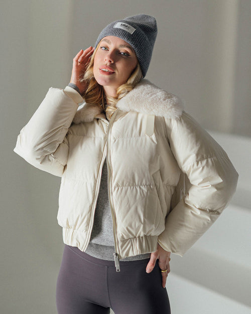 Snowy Fox short down jacket