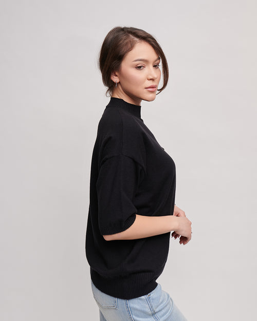 Sweter Liture, rękawy 3/4, z kieszenią na piersi
