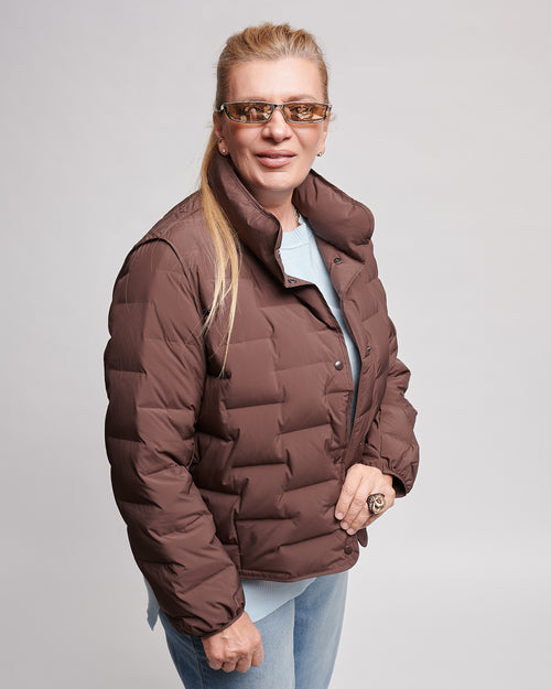 Lekka kurtka puchowa ze stójką 3D