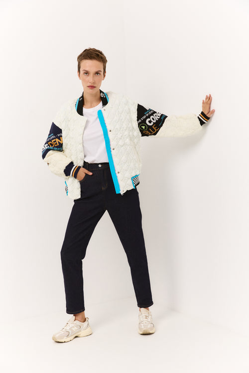 Dynamic City printed bomber